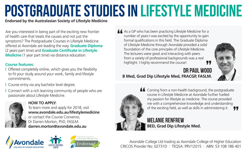 Avondale Grad Dip Lifestyle Medicine Flyer