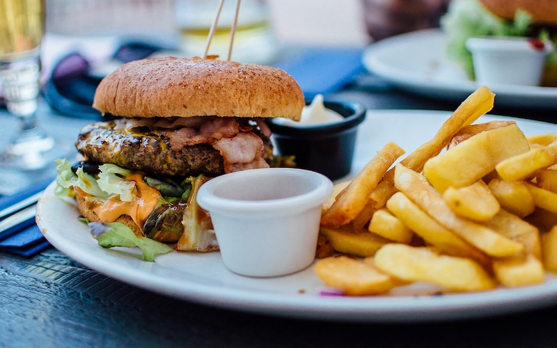 Burger and fries