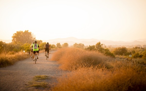 Riding bikes on horizon