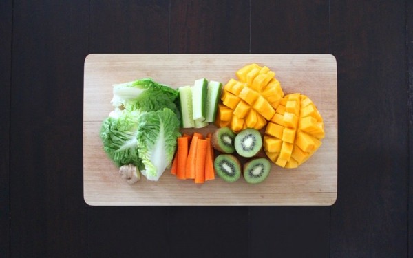 Fruit on chopping board