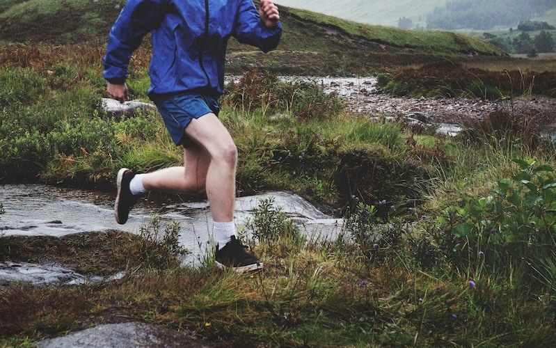 Male running outdoors